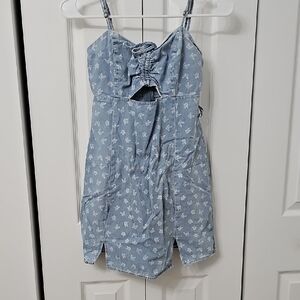 Aeropostale Light Blue Floral Mini Dress